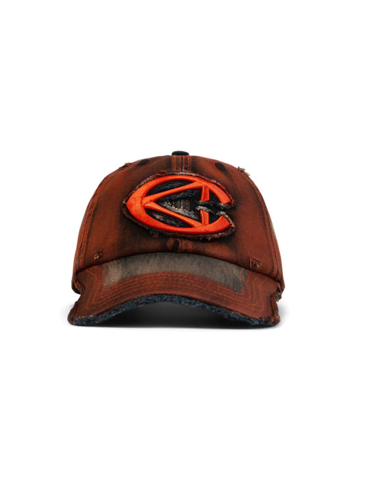 【CAMPER LAB  - カンペールラボ】DISTORTED WASHED SPRAYED CAP / WASHED SPRAYED ORANGE (キャップ/オレンジ)