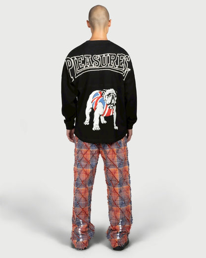【PLEASURES - プレジャーズ】BULLDOG HEAVYWEIGHT LONG SLEEVE / BLACK (ロンT/ブラック)