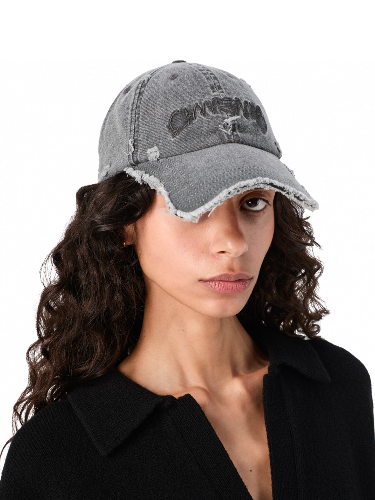 【CAMPER LAB  - カンペールラボ】DISTORTED WASHED CAPS / FADED BLACK DISTORTED  (キャップ/ウォッシュドブラック)