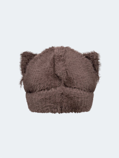 【Charles Jeffrey Loverboy - チャールズ ジェフリー ラバーボーイ】 FLUFFY CHUNKY EARS BEANIE / Brown (帽子/ブラウン)