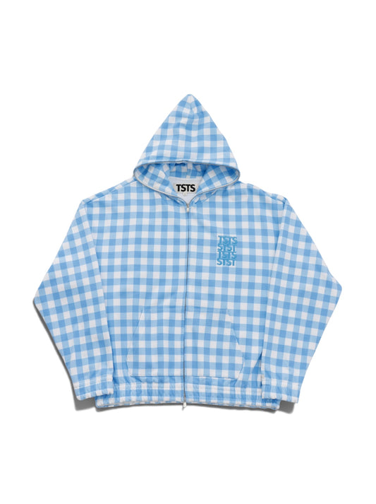 【TSTS -ティーエスティーエス】GINGHAM PRINT ZIPUP HOODIE / BLUE (フーディー/ブルー)
