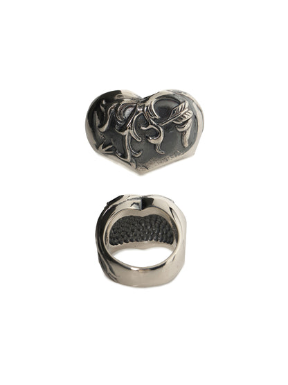【GOTHIC YOHJI YAMAMOTO - ゴシックヨウジヤマモト】SILVER950 HEART RING（リング/ シルバー)