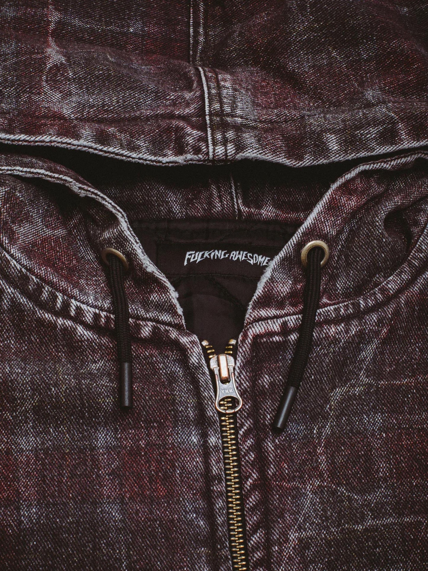 【Fucking Awesome - ファッキングオーサム】Distressed Plaid KO Work Jacket / Maloon（ジャケット/マルーン)