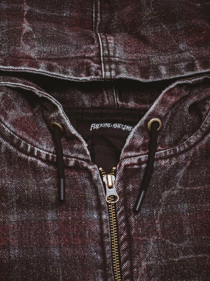 【Fucking Awesome - ファッキングオーサム】Distressed Plaid KO Work Jacket / Maloon（ジャケット/マルーン)