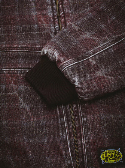 【Fucking Awesome - ファッキングオーサム】Distressed Plaid KO Work Jacket / Maloon（ジャケット/マルーン)