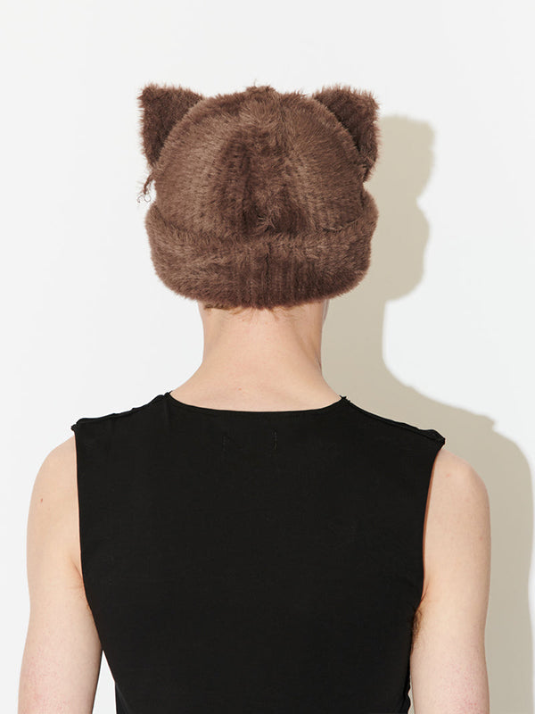 【Charles Jeffrey Loverboy - チャールズ ジェフリー ラバーボーイ】 FLUFFY CHUNKY EARS BEANIE / Brown (帽子/ブラウン)