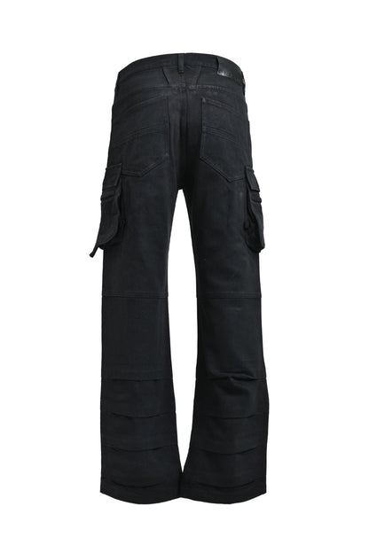 【BREATH - ブレス】  COATING DOUBLE KNEE FLARE DENIM / BLACK（パンツ/ブラック)