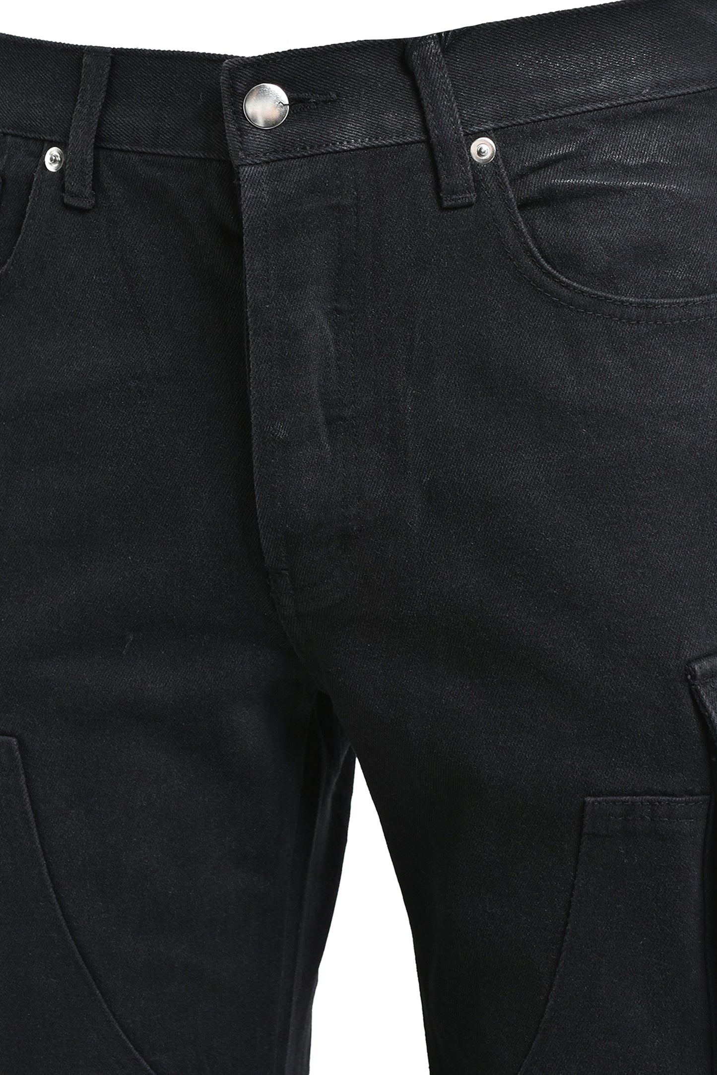 【BREATH - ブレス】  COATING DOUBLE KNEE FLARE DENIM / BLACK（パンツ/ブラック)
