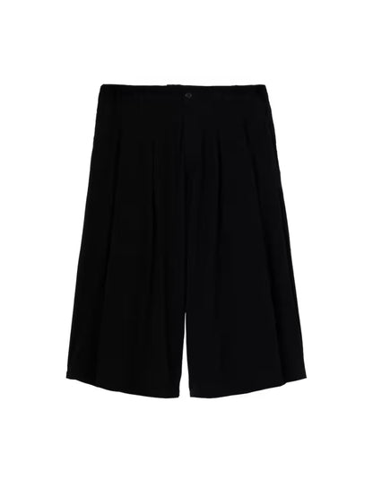 【Yohji Yamamoto POUR HOMME - ヨウジヤマモト プールオム】ALBINISTA CHIFFON TUCK PANTS（パンツ/ブラック)
