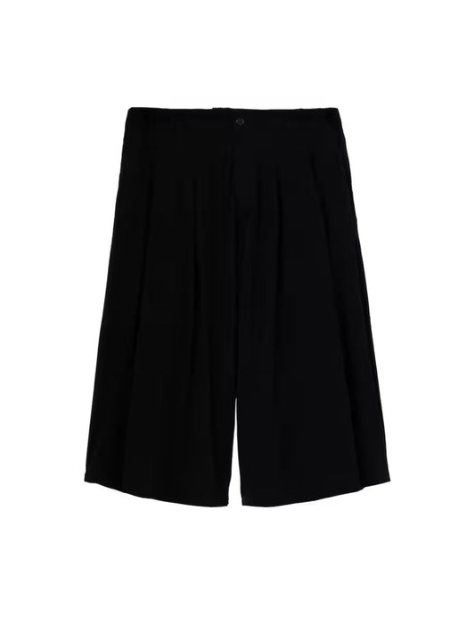 【Yohji Yamamoto POUR HOMME - ヨウジヤマモト プールオム】ALBINISTA CHIFFON TUCK PANTS（パンツ/ブラック)
