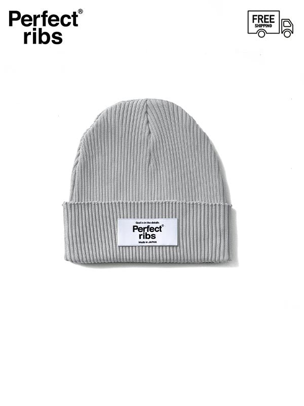 【Perfect ribs® - パーフェクトリブス】Rib Beanie Cap / Grey(ニット帽/グレー)