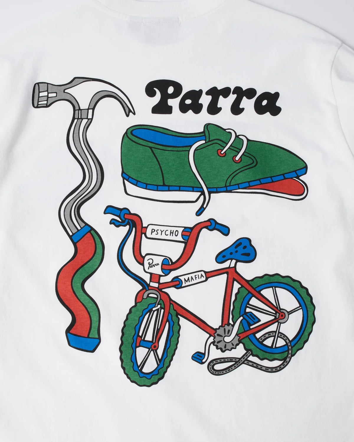【by Parra - バイパラ】BIKE HAMMER LONG SLEEVE / WHITE (Tシャツ/ホワイト)