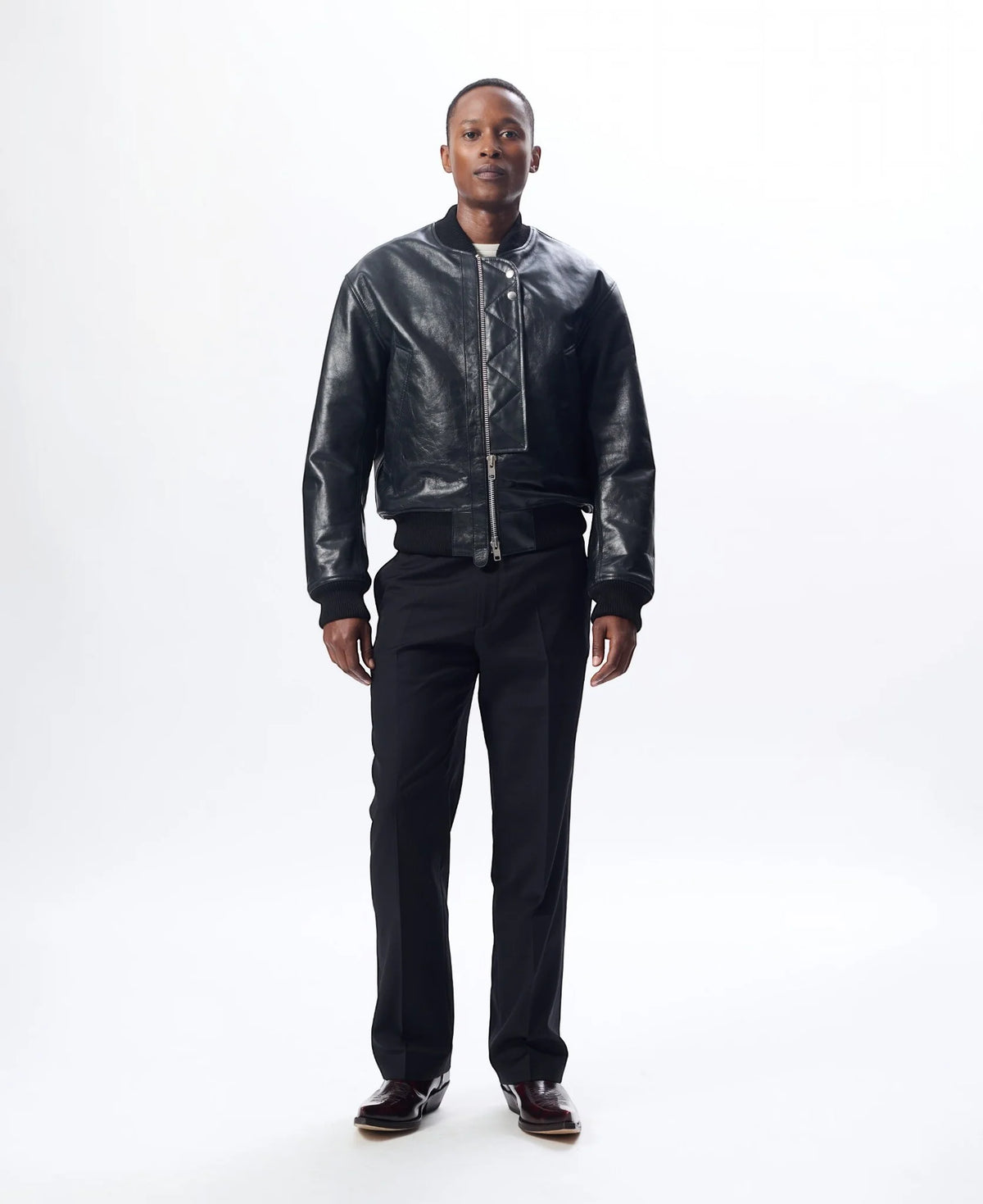【SUN FLOWER - サンフラワー】Leather Flight Jacket / Black (ジャケット/ブラック)