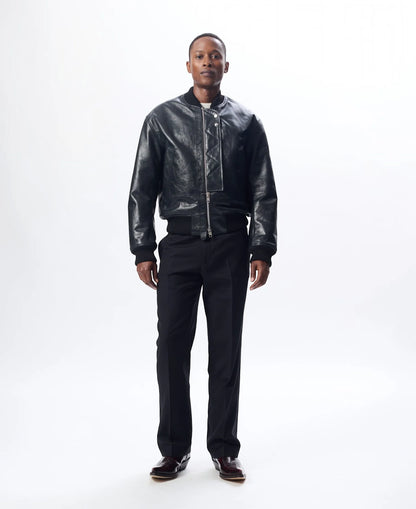 【SUN FLOWER - サンフラワー】Leather Flight Jacket / Black (ジャケット/ブラック)