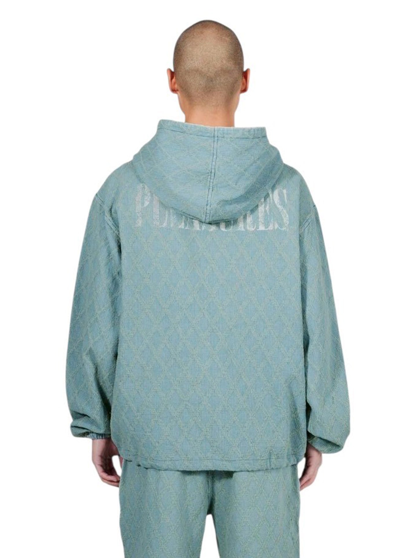 【PLEASURES - プレジャーズ】DIAMOND JACQUARD ZIP HOODIE / LIGHI INDIGO (フーディ/ライトインディゴ)