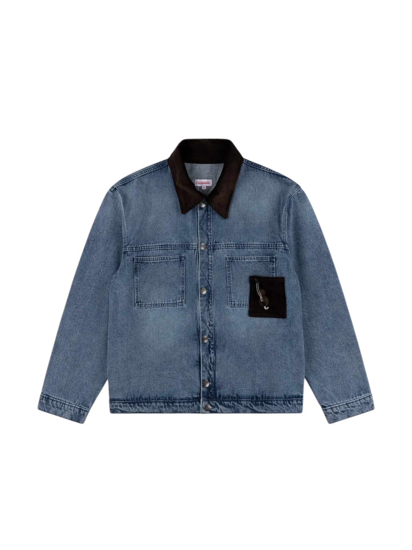 【Charles Jeffrey Loverboy - チャールズ ジェフリー ラバーボーイ】 Denim Jacket With Corduroy Collar / BLUE (ジャケット/ブルー)