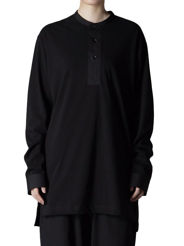 【Ground Y - グラウンドワイ】ULTIMA JERSEY HENRY NECK LONG SLEEVE T-SHIRT / BLACK(Tシャツ/ブラック)