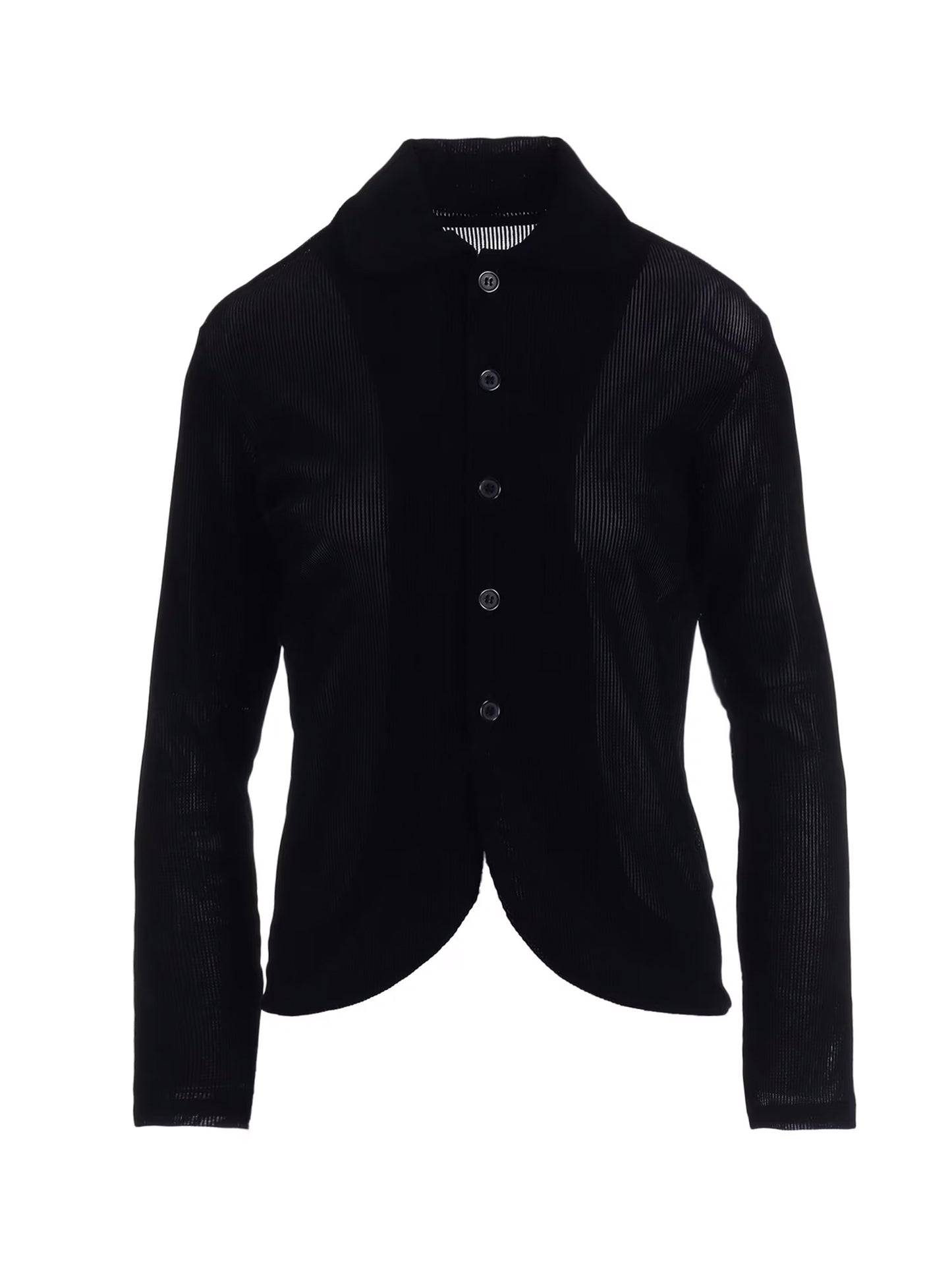 【Y's - ワイズ】NY TULLE FLOCKED ROUND COLLAR CARDIGAN / BLACK(カーディガン/ブラック)