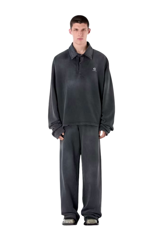 【CAMPER LAB  - カンペールラボ】LOGO POLO SWEATSHIRT / BLACK (スウェットシャツ/ブラック）