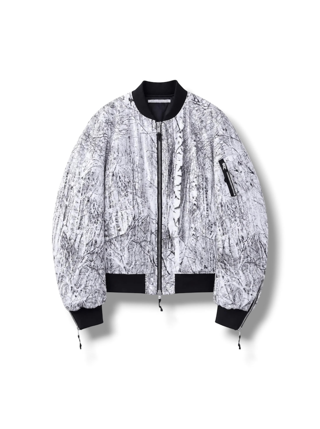 【JOHN LAWRENCE SULLIVAN - ジョンローレンスサリバン】TREE CAMO MASSIVE ROUNDED SLEEVE BOMBER JACKET（ジャケット/ホワイト)
