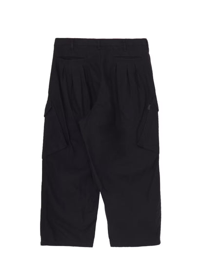 【Yohji Yamamoto POUR HOMME - ヨウジヤマモト プールオム】BS HERRINGBONE 12TUCK WORK PANTS（パンツ/ブラック)