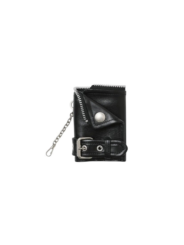 【beautiful people - ビューティフルピープル】riders petit wallet / BLACK（ウォレット/ブラック)