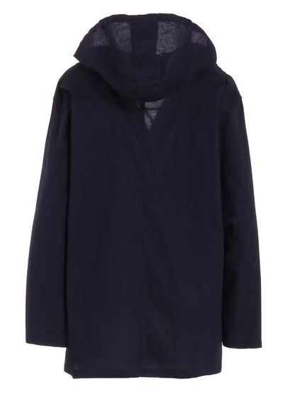 【Y's - ワイズ】Y's BORN PRODUCT THIN COTTON TWILL HOODIE PULL OVER / NAVY (パーカー/ネイビー)