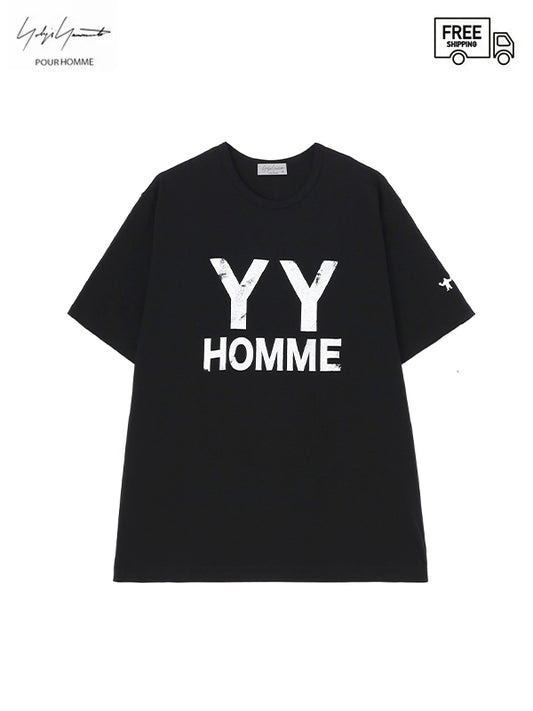 【Yohji Yamamoto POUR HOMME - ヨウジヤマモト プールオム】YYH PT SHORT SLEEVE T(Tシャツ/ブラック)