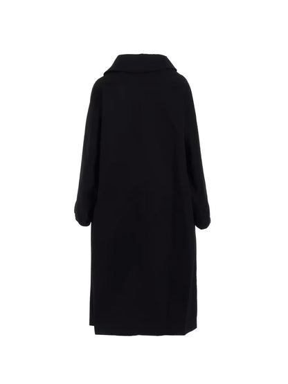 【Y's - ワイズ】Y's BORN PRODUT COTTON TWILL LONG CAPE COAT / BLACK (コート/ブラック)