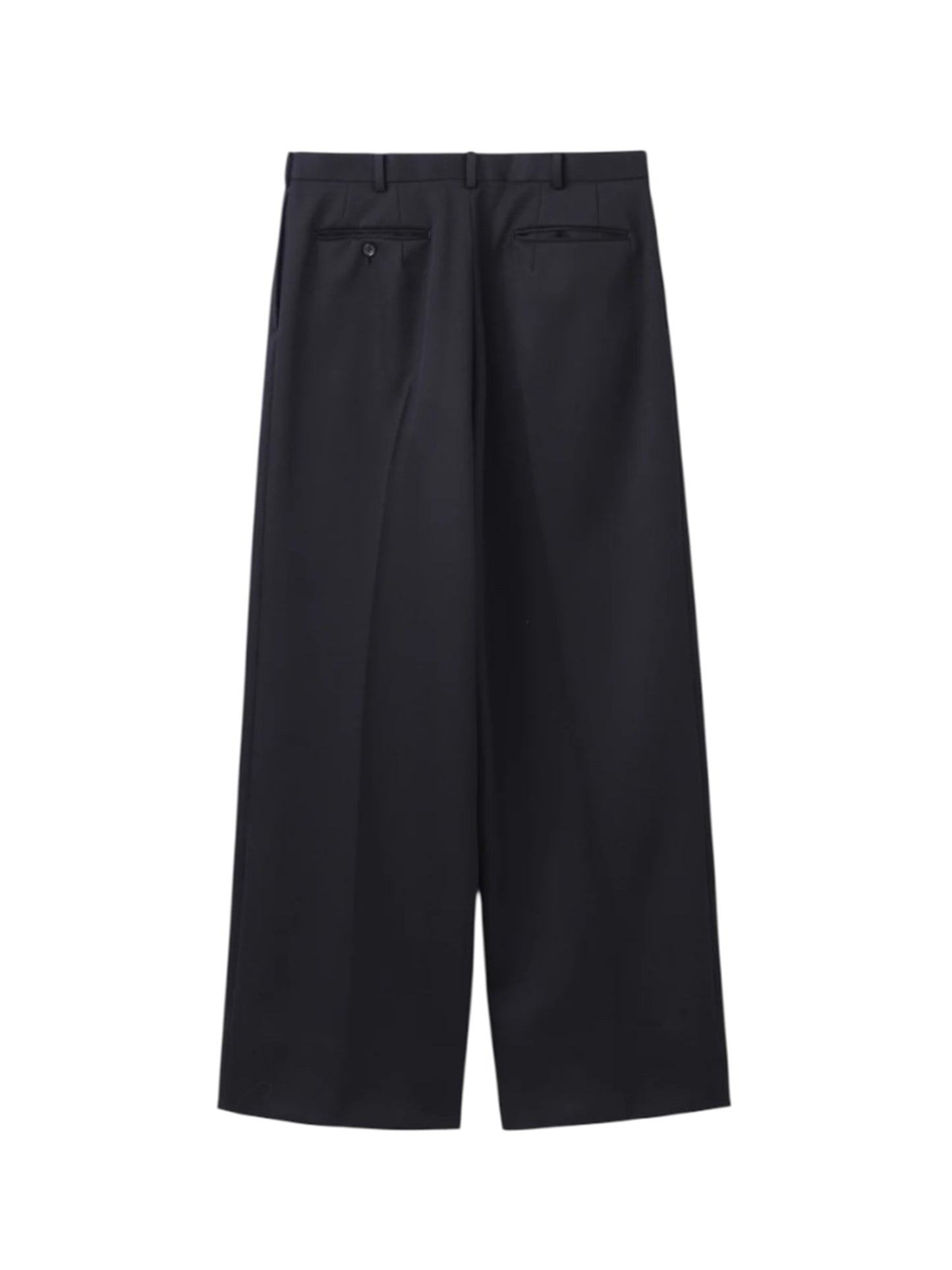 【JOHN LAWRENCE SULLIVAN - ジョンローレンスサリバン】WOOL GABARDINE TUCKED WODE TROUSERS/ Black（パンツ/ブラック)