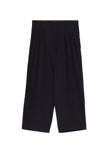 【Y's for men-ワイズフォーメン】WOOL GABARDINE 12-TUCKS PANTS(パンツ/ブラック)