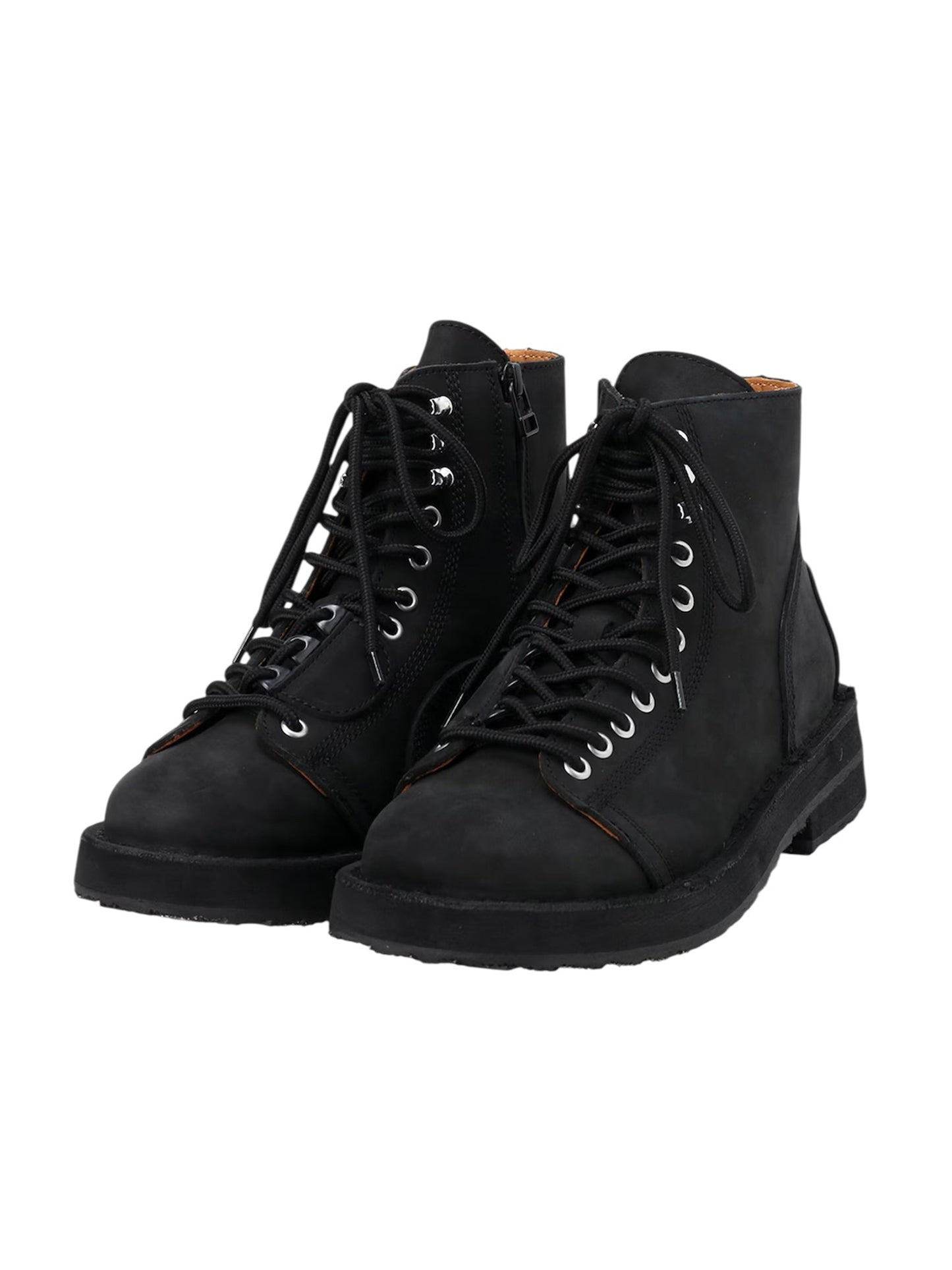 【Yohji Yamamoto POUR HOMME - ヨウジヤマモト プールオム】MAT SMOOTH LEATHER ZIP BIKER BOOTS / BLACK(ブラック/ブーツ)