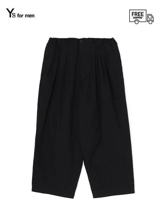 【Y's for men-ワイズフォーメン】GARMENT DYED KATSURAGI PANTS WITH 12-TUCKS / BLACK(パンツ/ブラック)