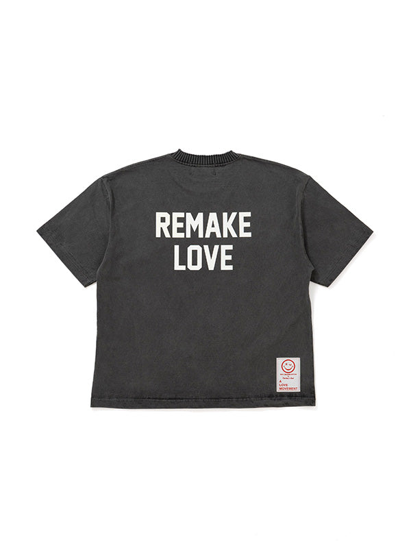 【Perfect ribs®×ALM】LOVE RECYCLE Short Sleeve T Shirts / Fade Black(Tシャツ/フェードブラック)