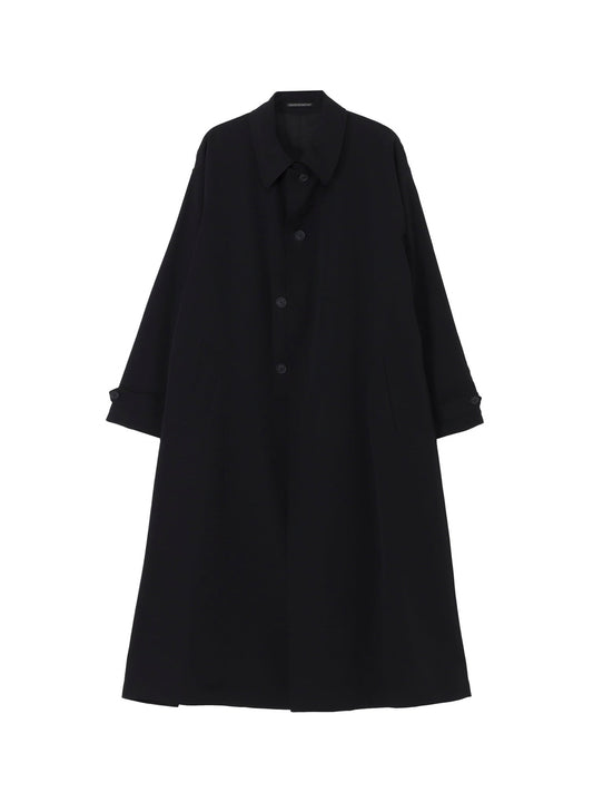 【Yohji Yamamoto POUR HOMME - ヨウジヤマモト プールオム】WOOL GABARDINE DESIGNED SLEEVE COAT（コート/ブラック)