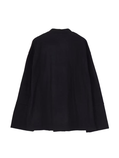 【Yohji Yamamoto POUR HOMME - ヨウジヤマモト プールオム】WOOLEN SINGLE PADDED JACKET（ジャケット/ ブラック)