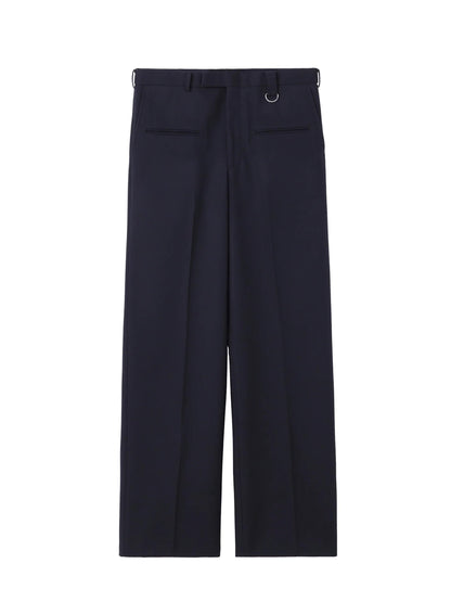 【JOHN LAWRENCE SULLIVAN - ジョンローレンスサリバン】WOOL BARATHEA WIDE TROUSERS (スラックス/ブラック)