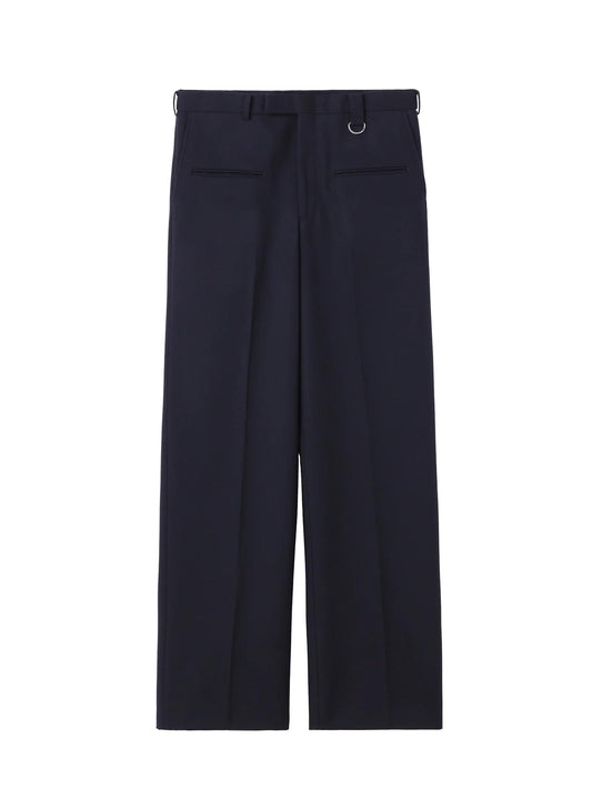 【JOHN LAWRENCE SULLIVAN - ジョンローレンスサリバン】WOOL BARATHEA WIDE TROUSERS (スラックス/ブラック)