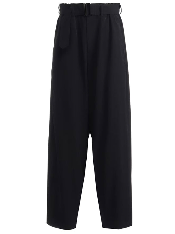 【Ground Y - グラウンドワイ】TRIACETATE/POLYESTER CREPE de CHINE EXTRA WIDE FRONT SEAM PANTS(パンツ/ブラック)