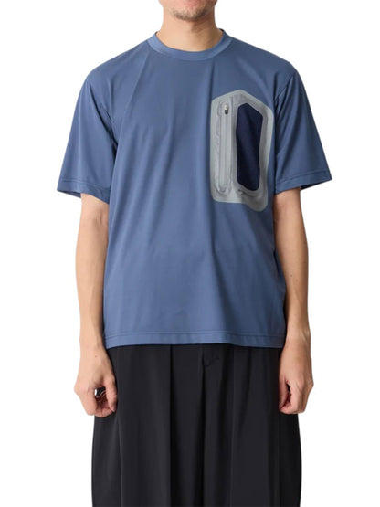 【White Mountaineering - ホワイトマウンテニアリング】ZIP POCKET T-SHIRT / BLUE (Tシャツ/ブルー)