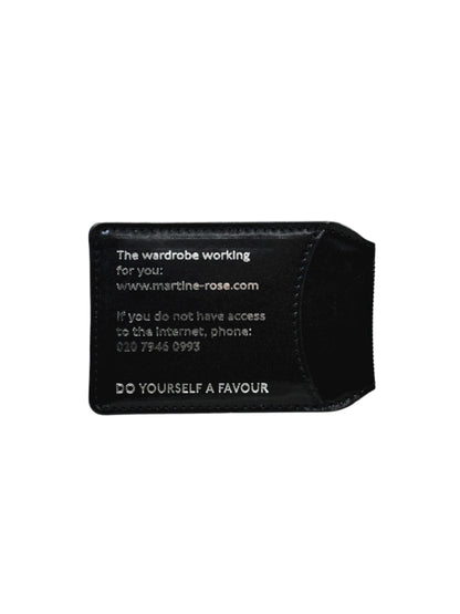 【Martine Rose  - マーティンローズ】LOGO-FOIL EMBOSSED LEATHER CARD HOLDER / BLACK (カードケース/ ブラック)