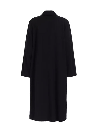 【Y's for men - ワイズフォーメン】WOOL GABARDINE COAT WITH STAND FRONT COLLAR(コート/ブラック)