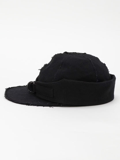 【Y's - ワイズ】WASHER GABARDINE CAP WITH EARMUFFS / BLACK(帽子/ブラック)