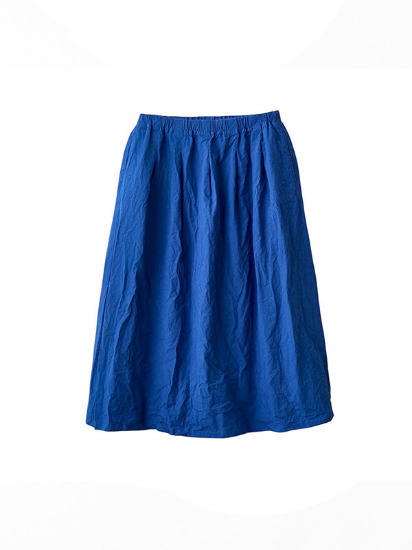 【ORCIVAL - オーシバル】Women's Garment Dye Poplin A-line Easy Skirt / OCEAN BLUE (スカート/ブルー)