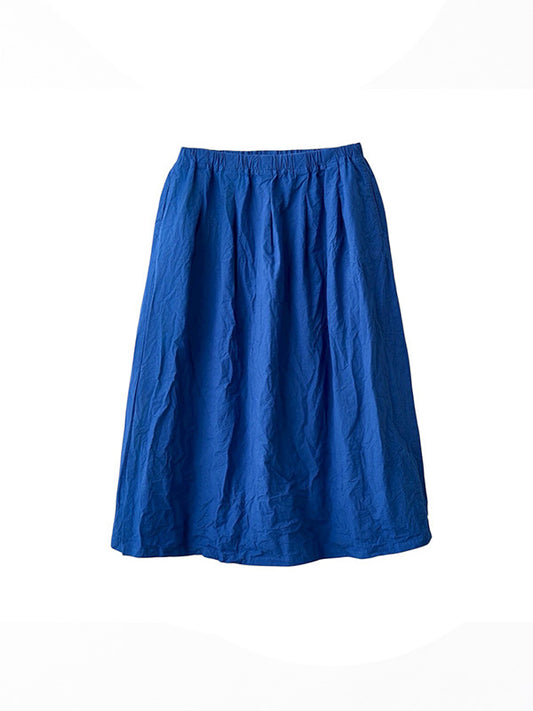 【ORCIVAL - オーシバル】Women's Garment Dye Poplin A-line Easy Skirt / OCEAN BLUE (スカート/ブルー)