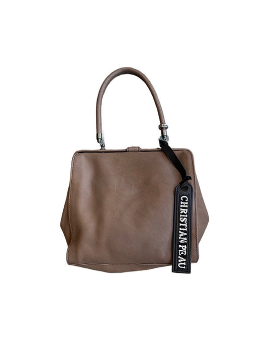 【Christian Peau - クリスチャンポー】06435-1 CP SQUARE "Cow Leather"/ PLUM GREY(バッグ/グレー)