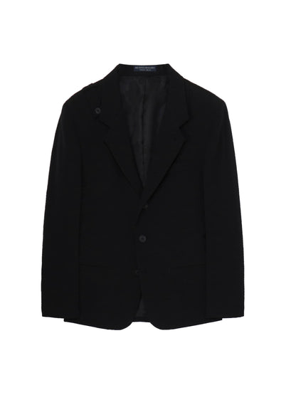 【Yohji Yamamoto POUR HOMME - ヨウジヤマモト プールオム】REGULATION GABARDINE 5BUTTONS JACKET（ジャケット/ ブラック)