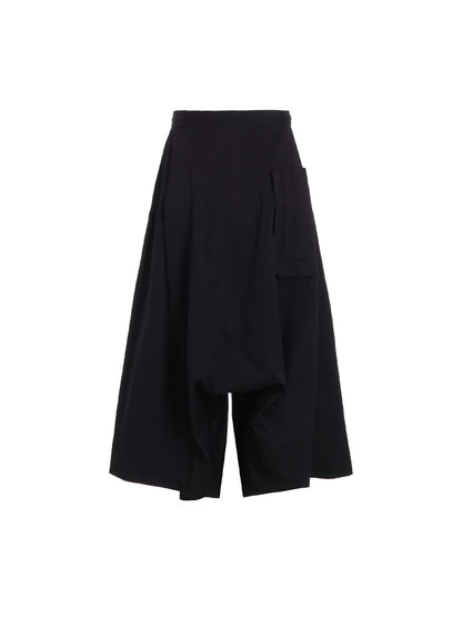 【Y's - ワイズ】Y's BORN PRODUCT COTTON TWILL SAROUEL WITH CLOTH  /BLACK(パンツ/ブラック)