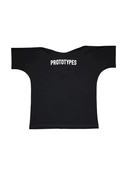 【prototypes - プロトタイプス】MOVED NECKLINE TEE (Tシャツ/BLACK)
