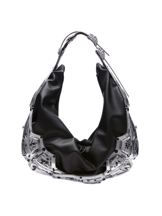 【INNERRAUM - インナーラム】Module M03 HALF MOON BAG / BLACK&SILVER （バッグ / ブラック&シルバー）